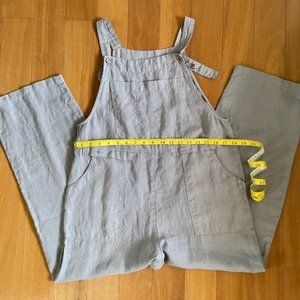 Kleen Light Grey Gray 100% linen overalls jumpsuit XS never worn! Could fit S?